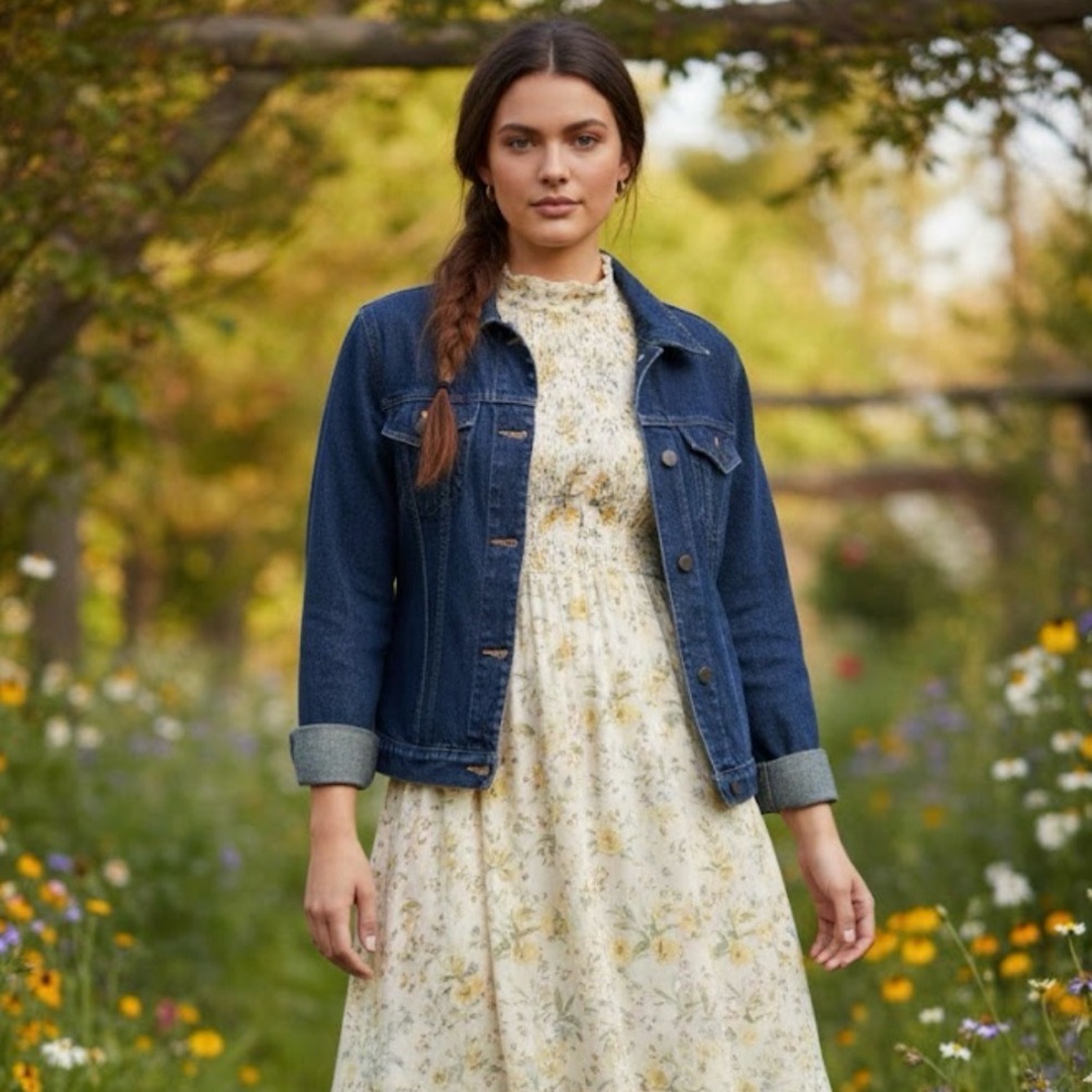 Vintage Eddie Bauer Trucker Denim Jacket​